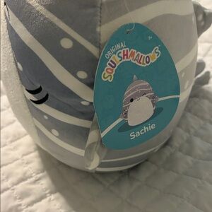 Squishmallows 8” Gray and White Striped Plush